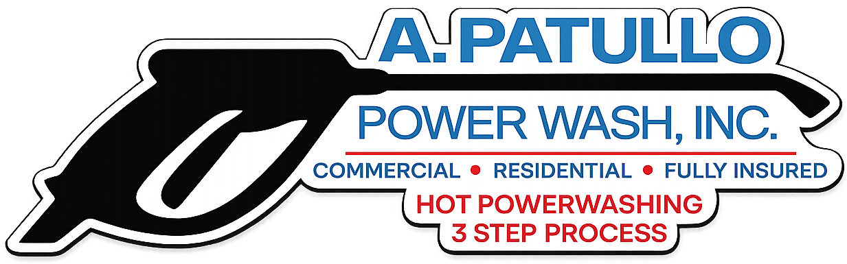 Logo of A. Patullo Power Wash, Inc. featuring a power washer graphic.